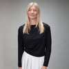 black lightweight long sleeve cover up front
