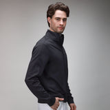 side of black full zip jacket