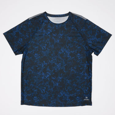 front of floral blue dink tee