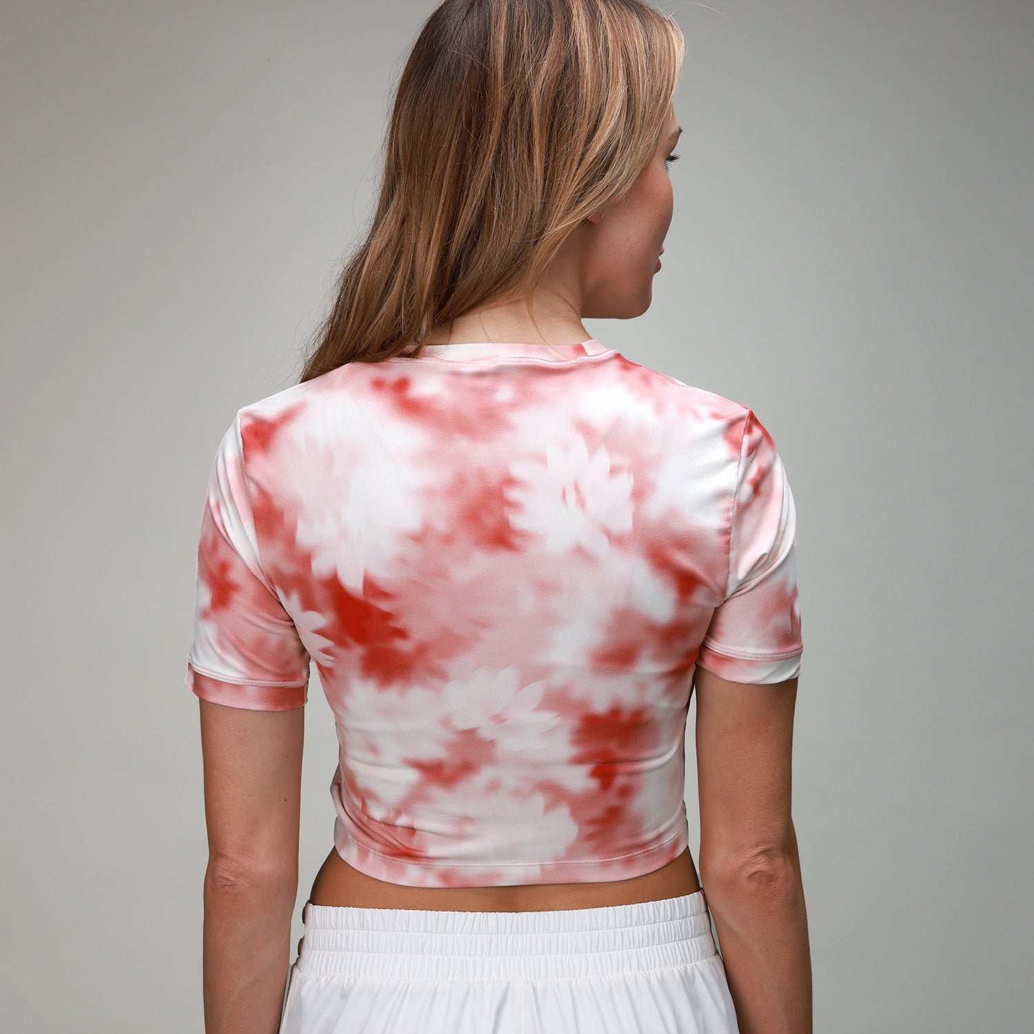 floral crop tee shirt back