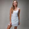 ice blue tank dress with crisscross back straps