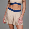 khaki pleated skirt