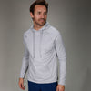 front of grey hoodie