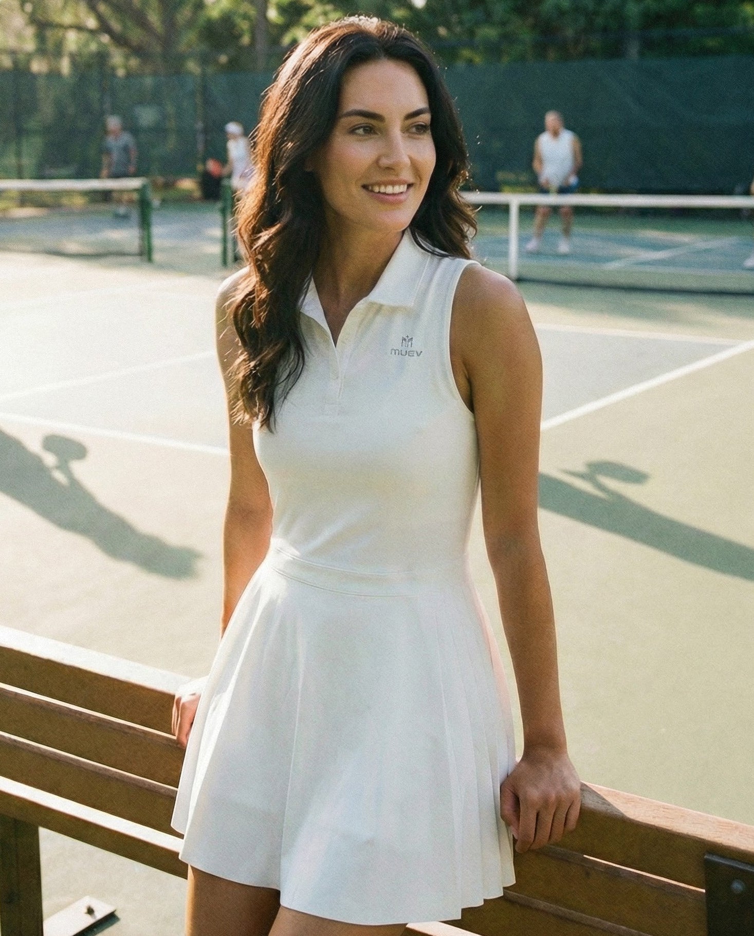 Open Back Polo Dress - L / White Open Back Polo Dress - L / White