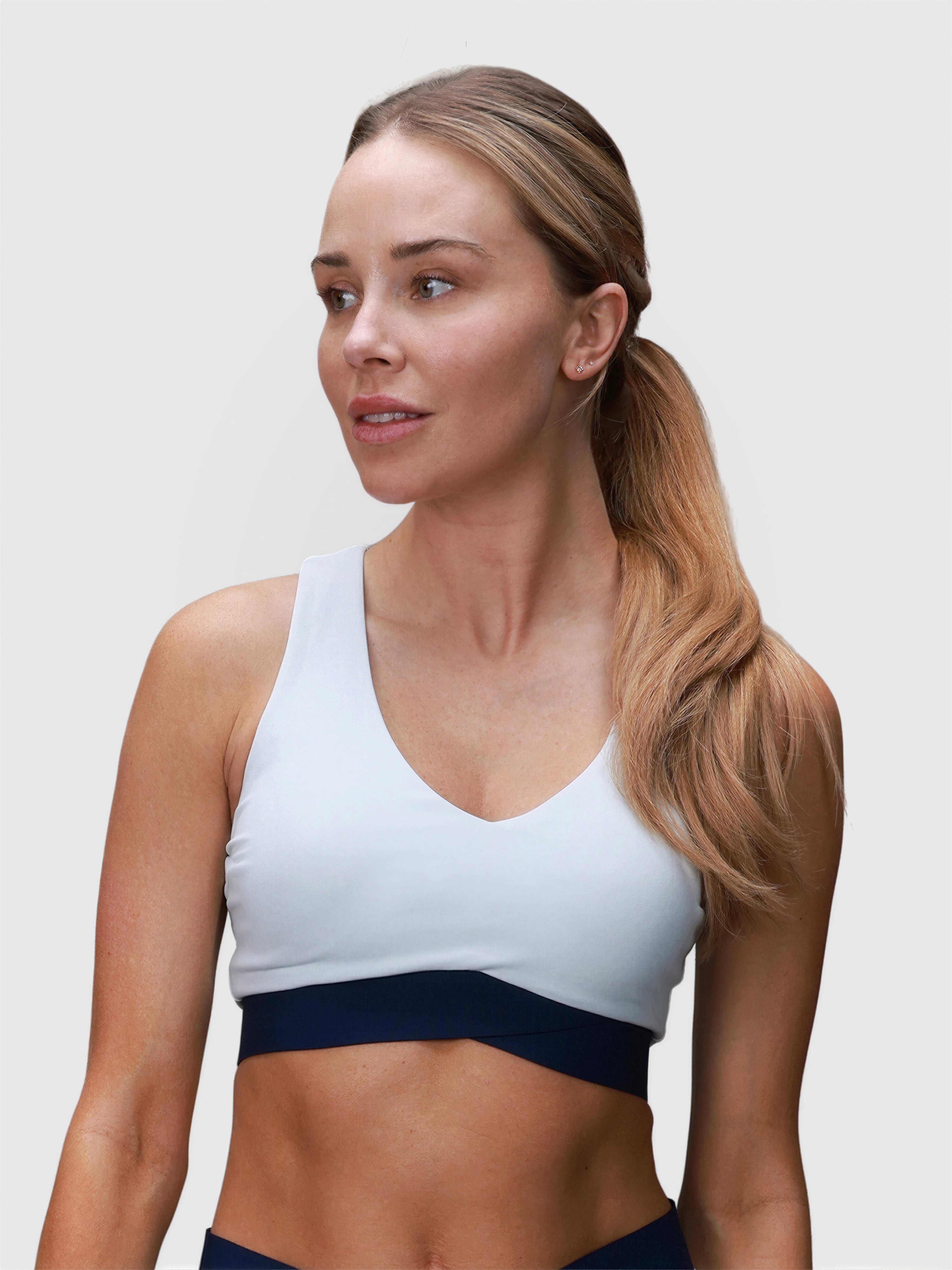 V Neck Tanklette Crop | Ice Blue - MUEV