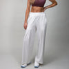 front of white pleated pant