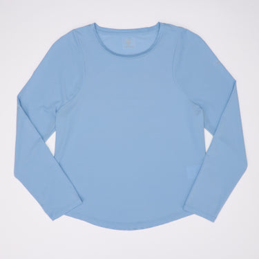 laydown of blue long sleeve