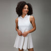 front of white triangle dress