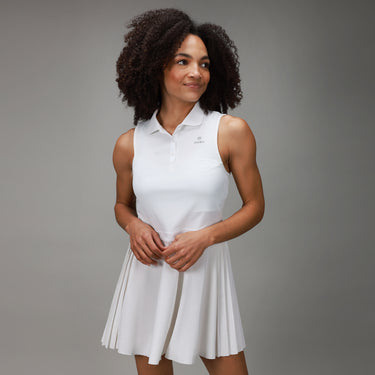 front of white triangle dress
