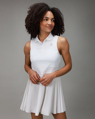 front of white triangle dress