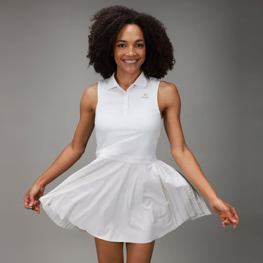 front of white traingle dress 