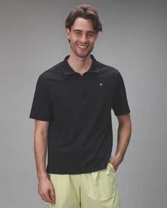 Elevate Zip Polo | Black