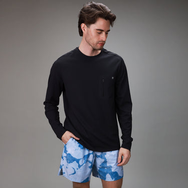mens black long sleeve with digital camo short