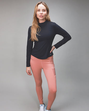 front of black womens long sleeve