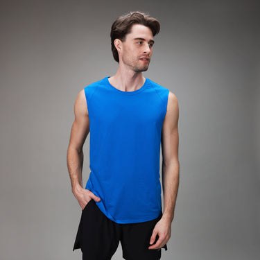 mens blue tank front