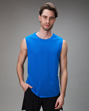 mens blue tank front