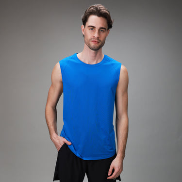 mens blue tank front