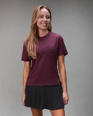 womens plum tee front
