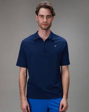 Elevate Zip Polo | Medieval Blue