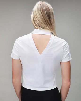 Open Back Polo | White