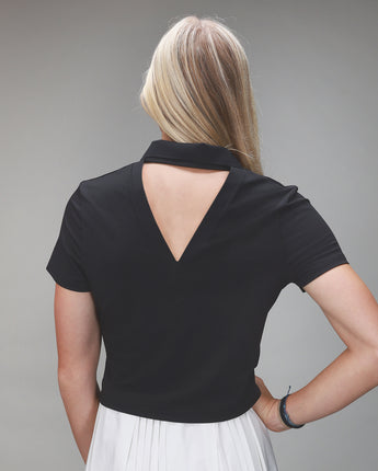 Open Back Polo | Black