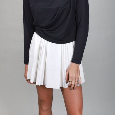front of white ruffle skirt 