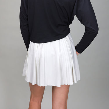 back of white ruffle skirt 