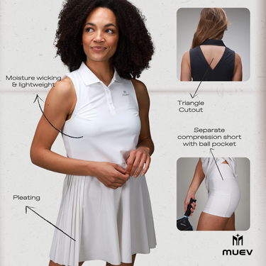 Open Back Polo Dress | White - MUEV
