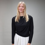 black lightweight long sleeve cover up front