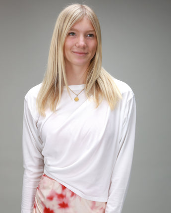 white lightweight long sleeve cover up front