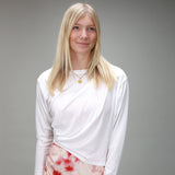 white lightweight long sleeve cover up front