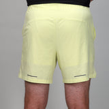 back of yellow baseline short 