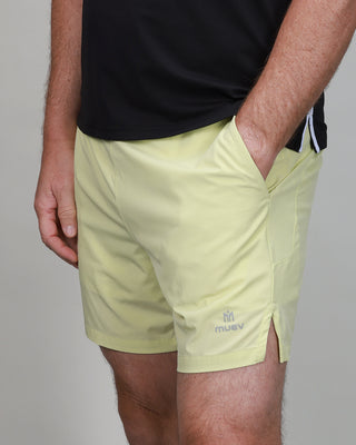 side of yellow baseline short 