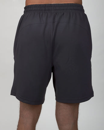 back of black bonded short 