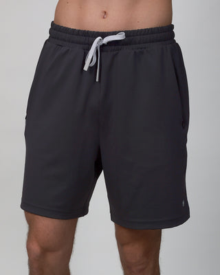 front of black bonded short 