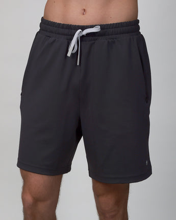 front of black bonded short 