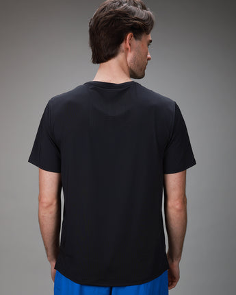 back of black chevron tee
