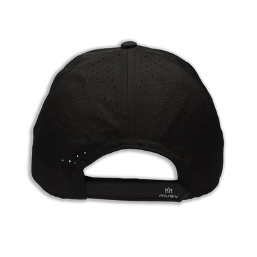 back of black snapback hat 