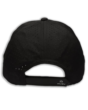 back of black snapback hat 