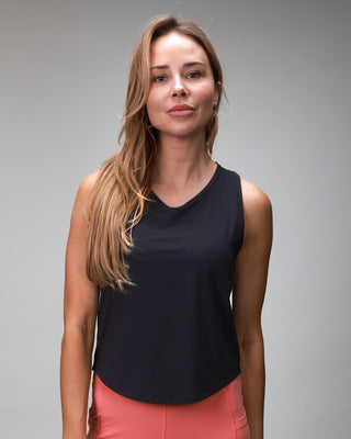 black performance tank top loose fit 