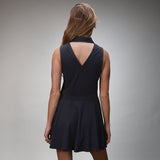 back of womens triangle dress black 