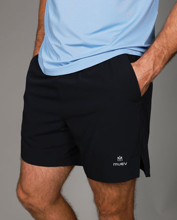 front of black baseline short 