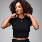 black crop tee front