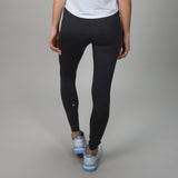 black leggings with crossover fabric at top 