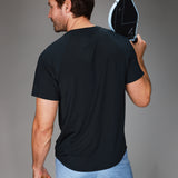 back of black dink tee
