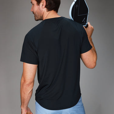 back of black dink tee