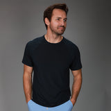 front of black dink tee