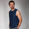 front of blue floral tank 