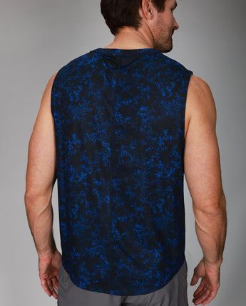 back of blue floral tank