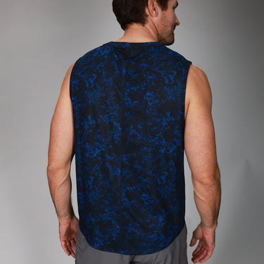 back of blue floral tank